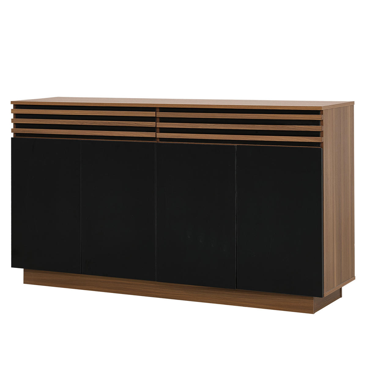 SIDEBOARD Schrank mit 2 Schubladen und 4 Türen mit viel Stauraum Braun/Schwarz 150/40/85 cm - Schwarz/Braun, Holzwerkstoff/Metall (150/85/40cm) - EVRYAE