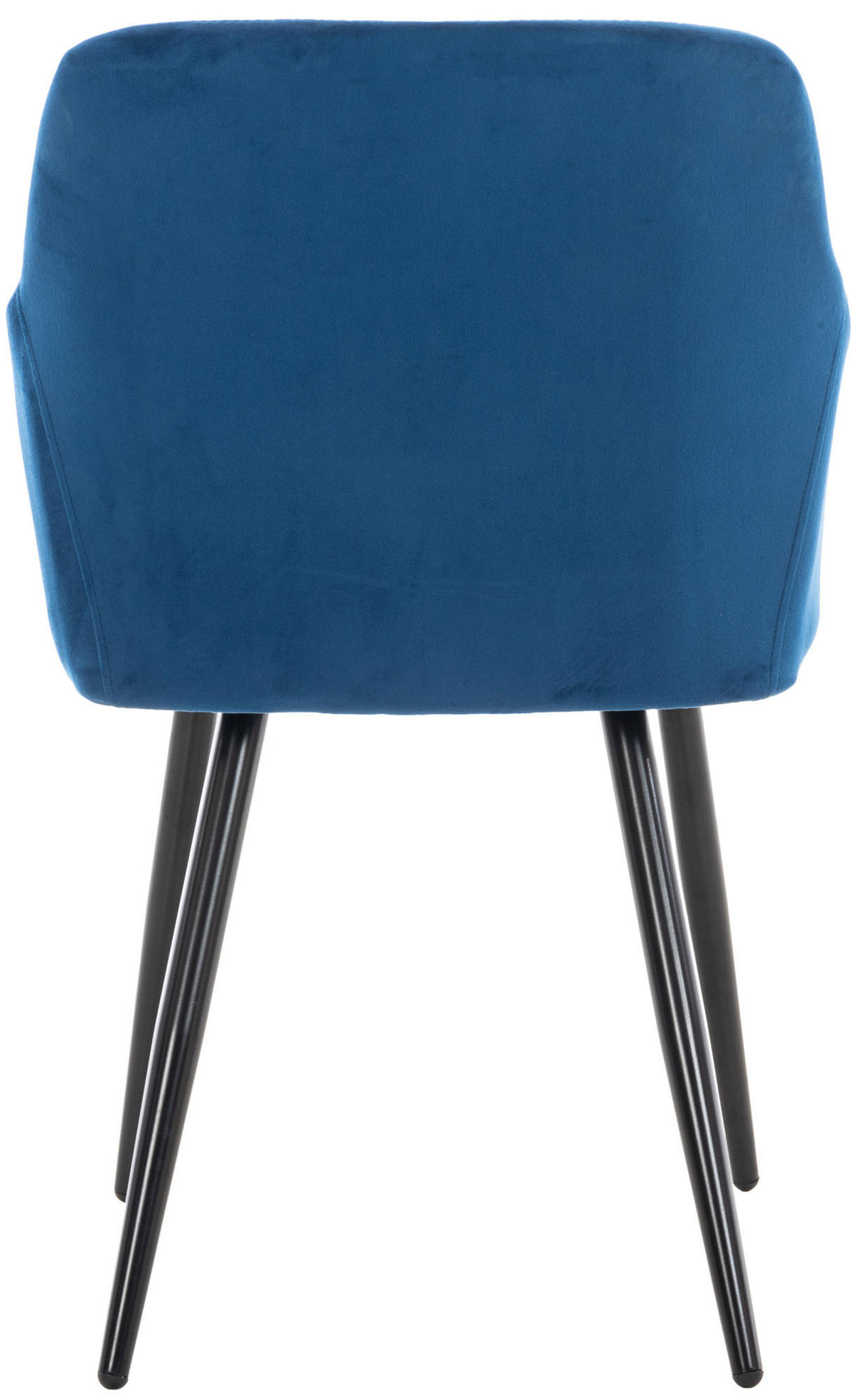 ESSZIMMERSTUHL Shyva Samt, Gestell Metall matt Schwarz Blau - Blau/Schwarz, Textil/Metall (47/84/44cm) - TPFLiving