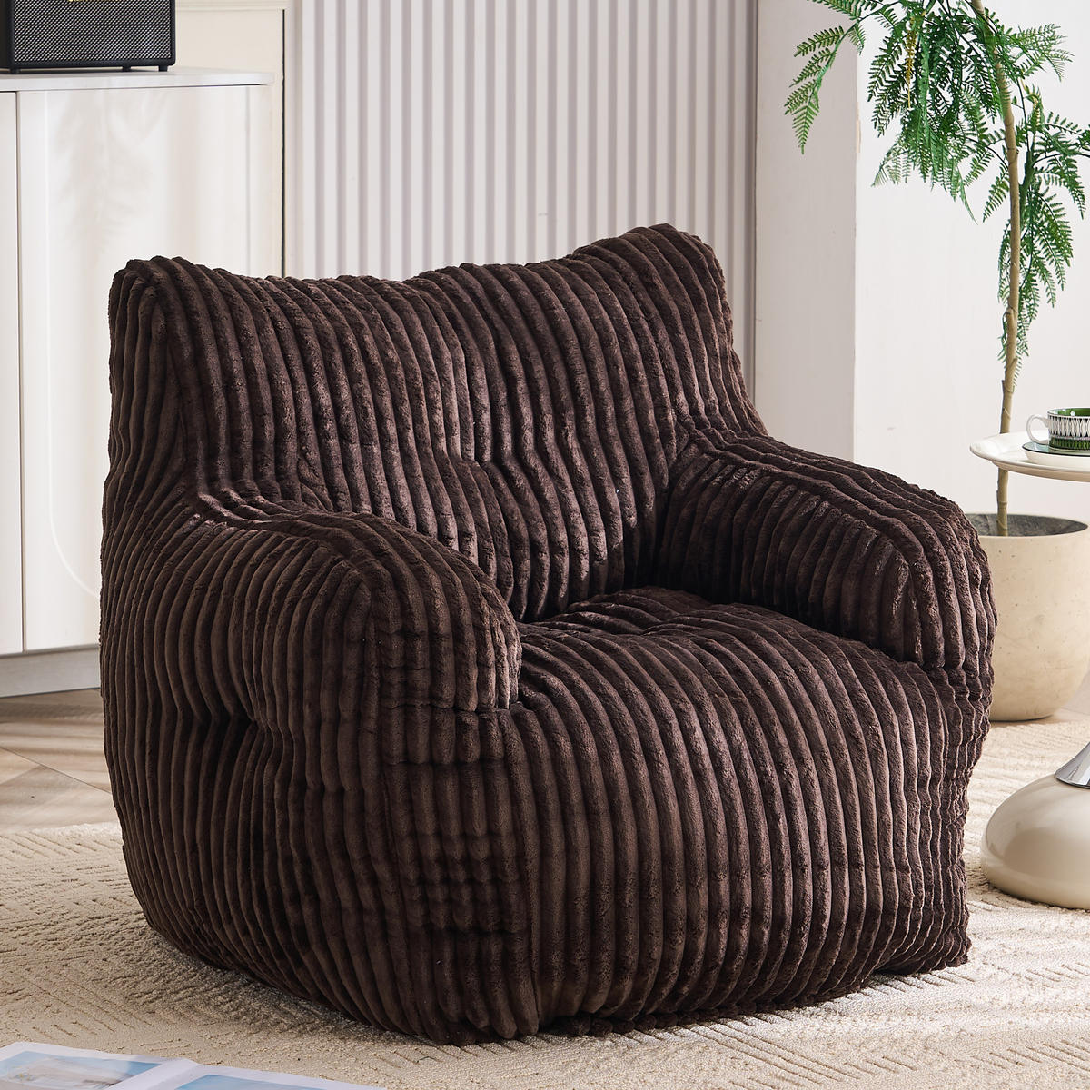 SITZSACK Cord Braun - Braun, Textil (100/70/94cm) - WISHDOR
