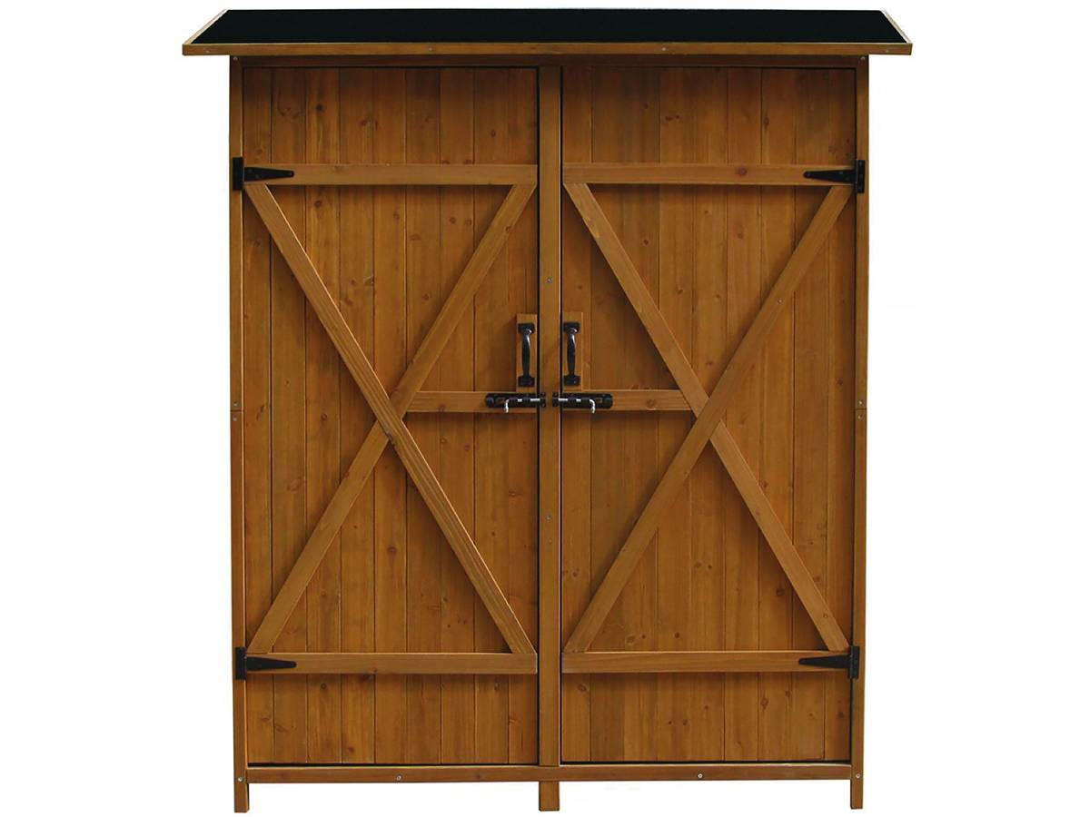 GARTENSCHRANK - GARTENTRUHE espacio Braun - Braun, Holz (49/162/140cm) - Habitat Garten