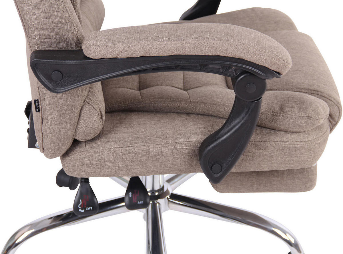 BÜROSTUHL Onix, Stoff Taupe - Taupe, Textil/Metall (67/125/68cm) - TPFLiving