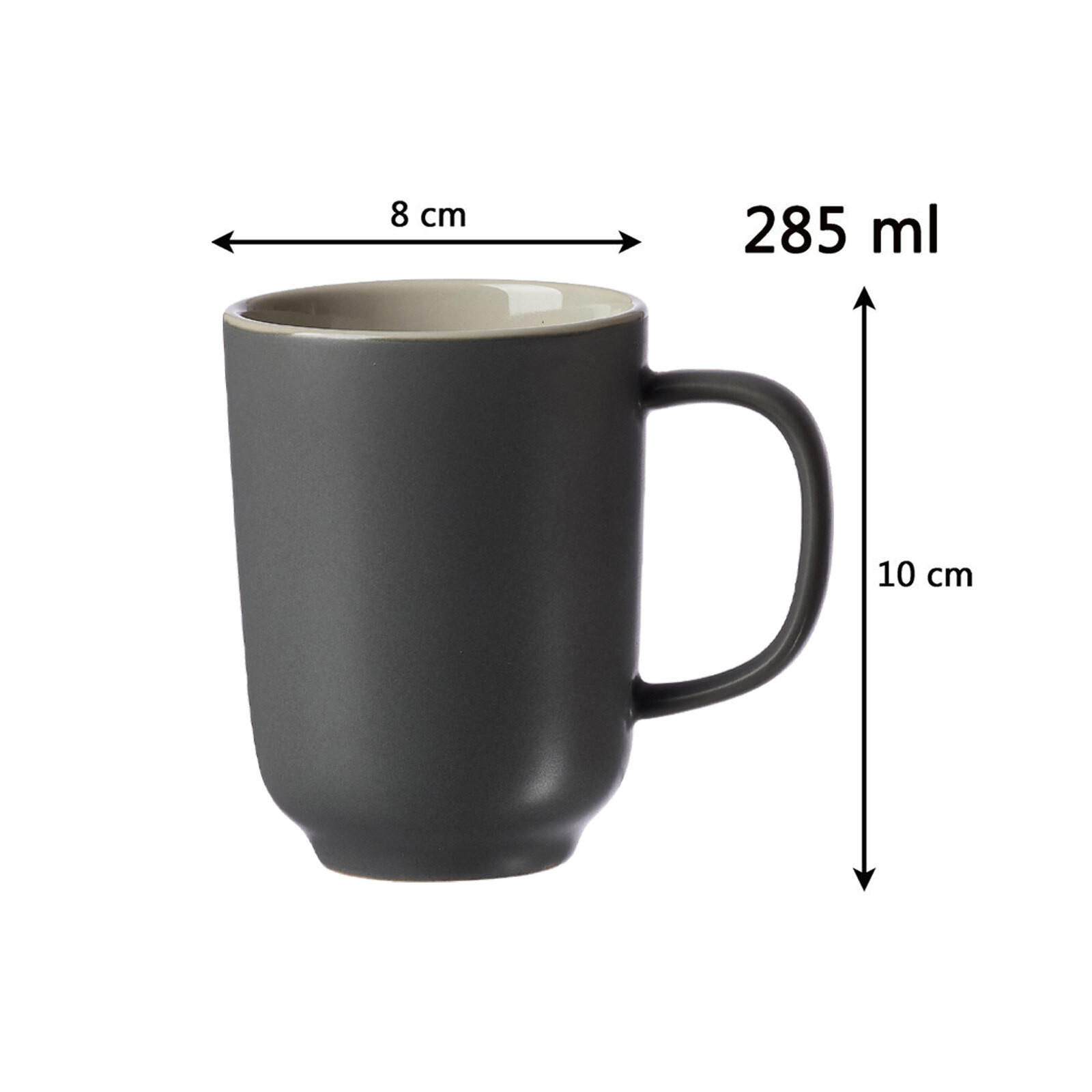 KAFFEEBECHER Jasper Grau 285 ml 4er Set - Grau, Keramik (0.285L) - Ritzenhoff Breker