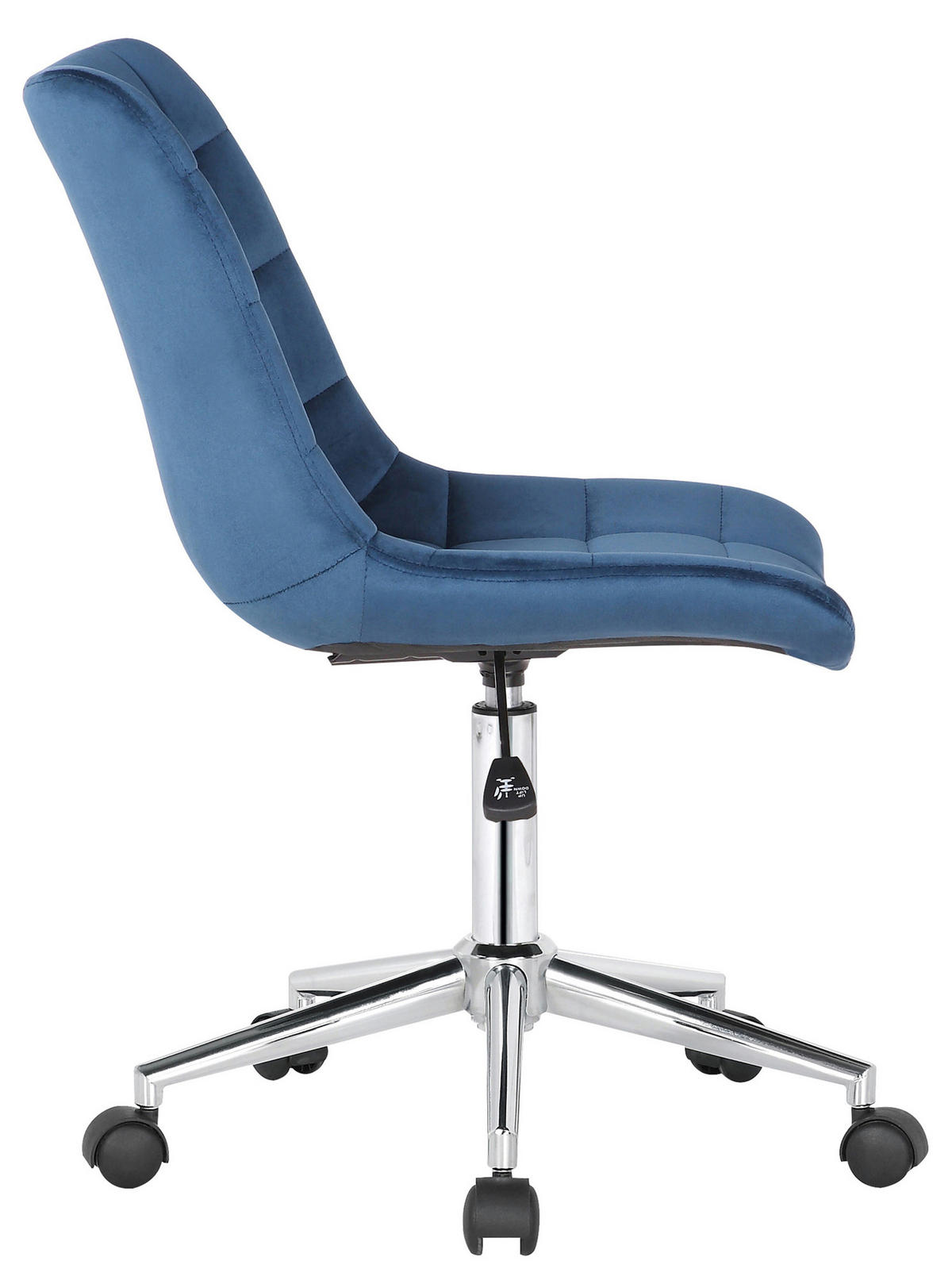 BÜROSTUHL Auronix Samt blau - Blau/Chromfarben, Metall (46/96/62cm) - TPFLiving