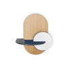 NACHTSTAND ALBA mit versteckter Aufbewahrung Oval - Blau/Eichefarben, Holz (60/55/45cm) - Woodendot