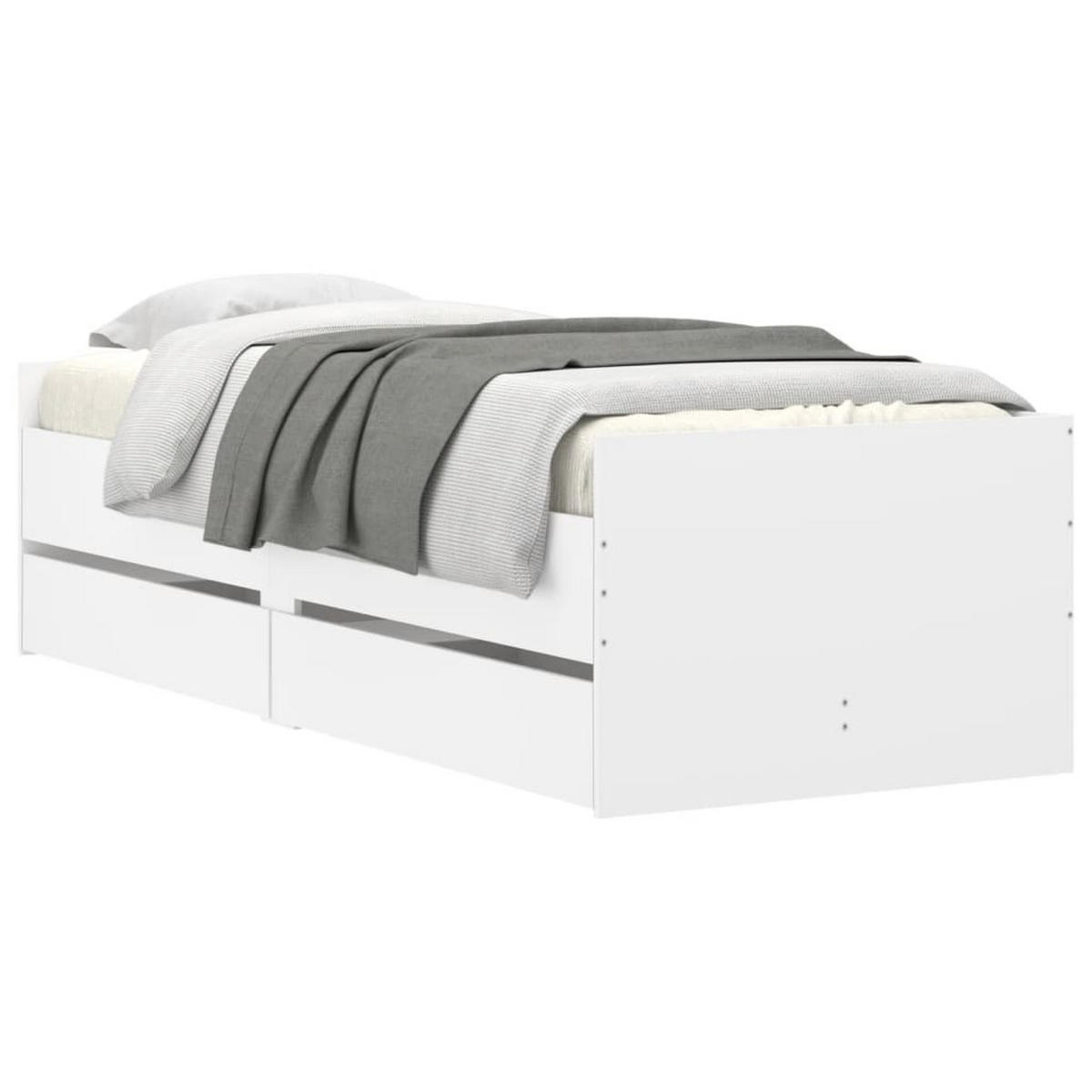 BETTGESTELL Mit Schubladen Weiss 100/200 Cm - Weiß, Holzwerkstoff (100/200cm) - vidaXL