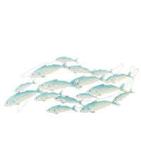 WANDDEKORATION FISCHSCHWARM - Blau, Metall (3.8/52/111cm) - J-Line