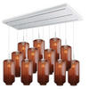 HÄNGELEUCHTE Velo 12-flammig Braun Ø 18cm - Braun/Weiß, Glas (18/18/33cm) - s.luce