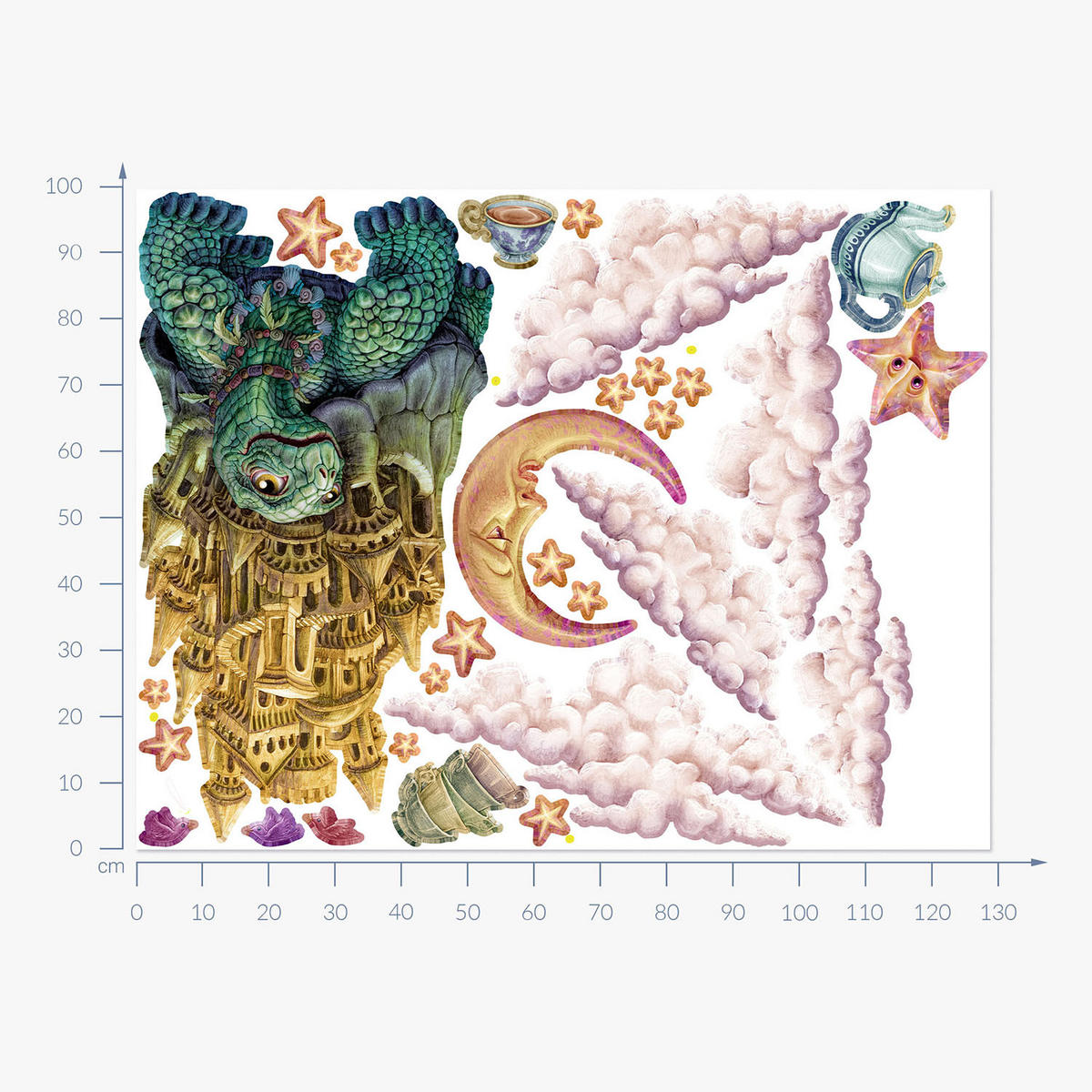 WANDAUFKLEBER 100x129cm - Märchentiere - Multicolor, Kunststoff (100/129/0.1cm) - Wallfluent