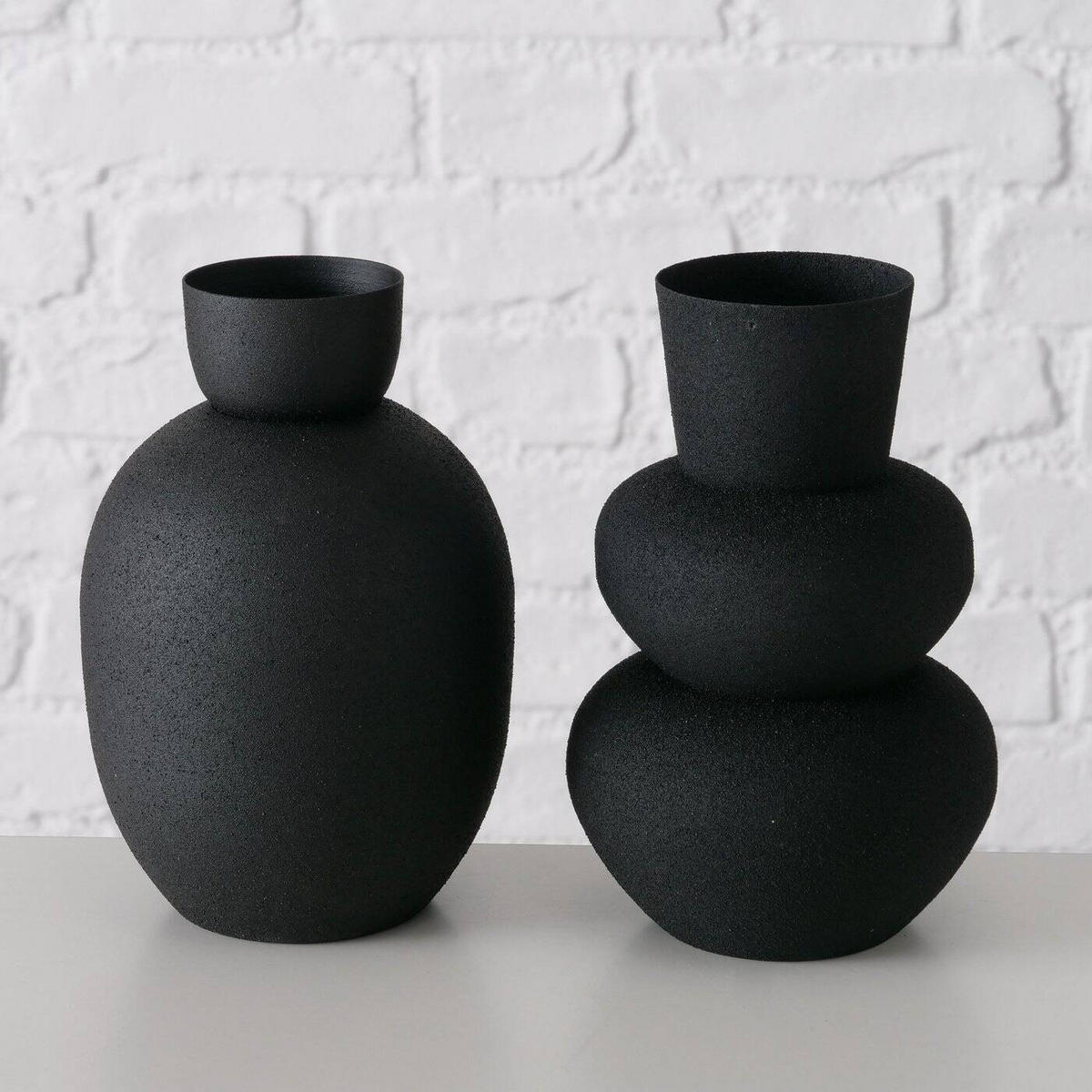 VASE Maynar 17 cm - Schwarz, Metall (17cm) - Boltze Home