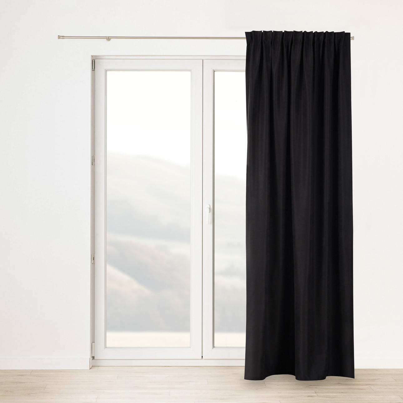 FERTIGVORHANG mit Schlaufenband schwarz 140 x 280 cm - Schwarz, Textil (140/280/1cm) - Dekoria