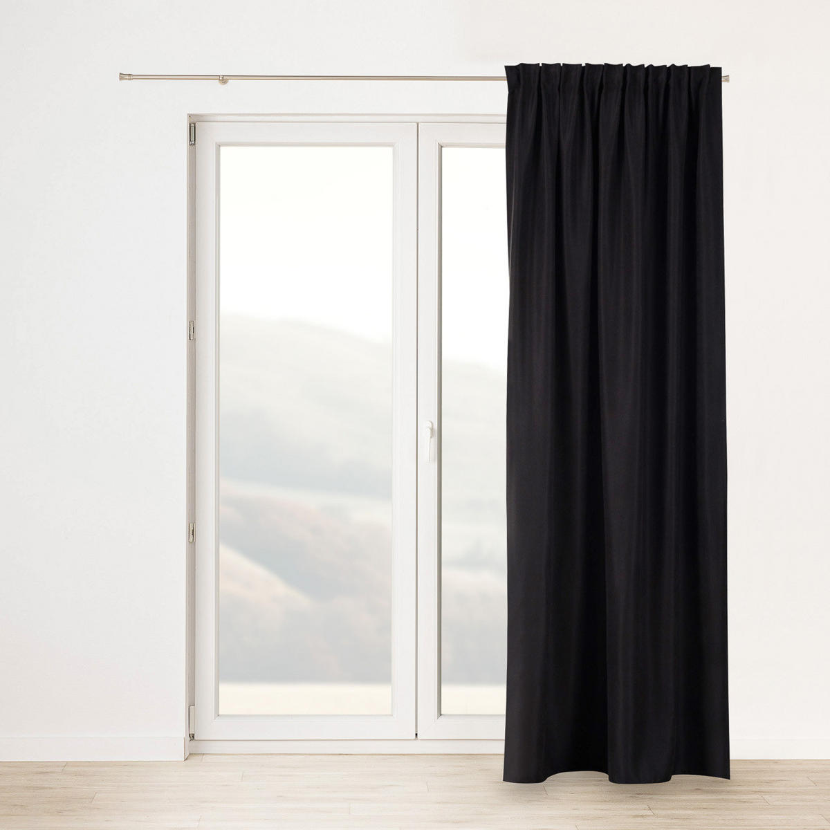 FERTIGVORHANG mit Schlaufenband schwarz 140 x 280 cm - Schwarz, Textil (140/280/1cm) - Dekoria