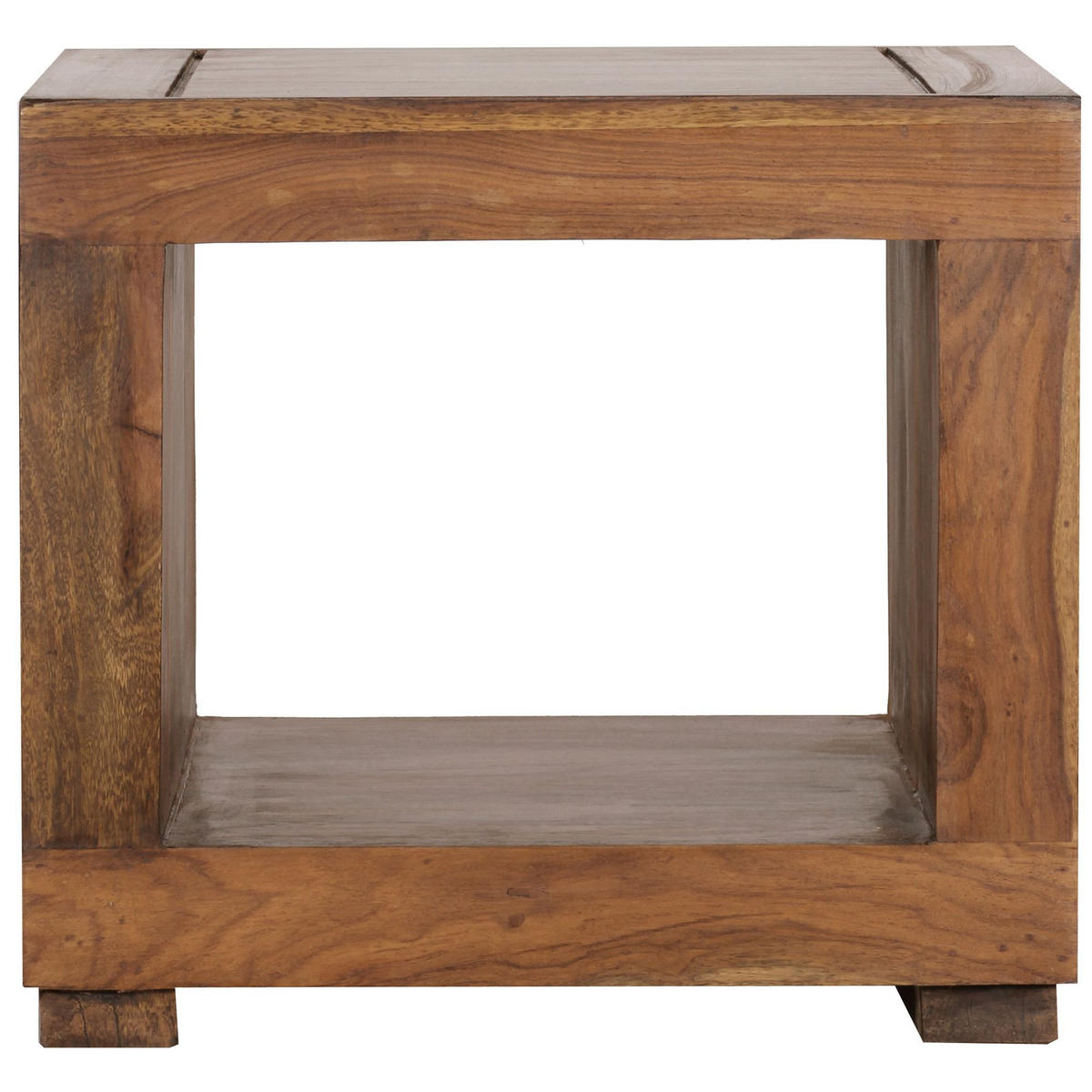 COUCHTISCH Massivholz Sheesham 50cm breit Dunkelbraun Landhaus-Design - Braun, Holz (50/50/45cm) - KADIMA DESIGN