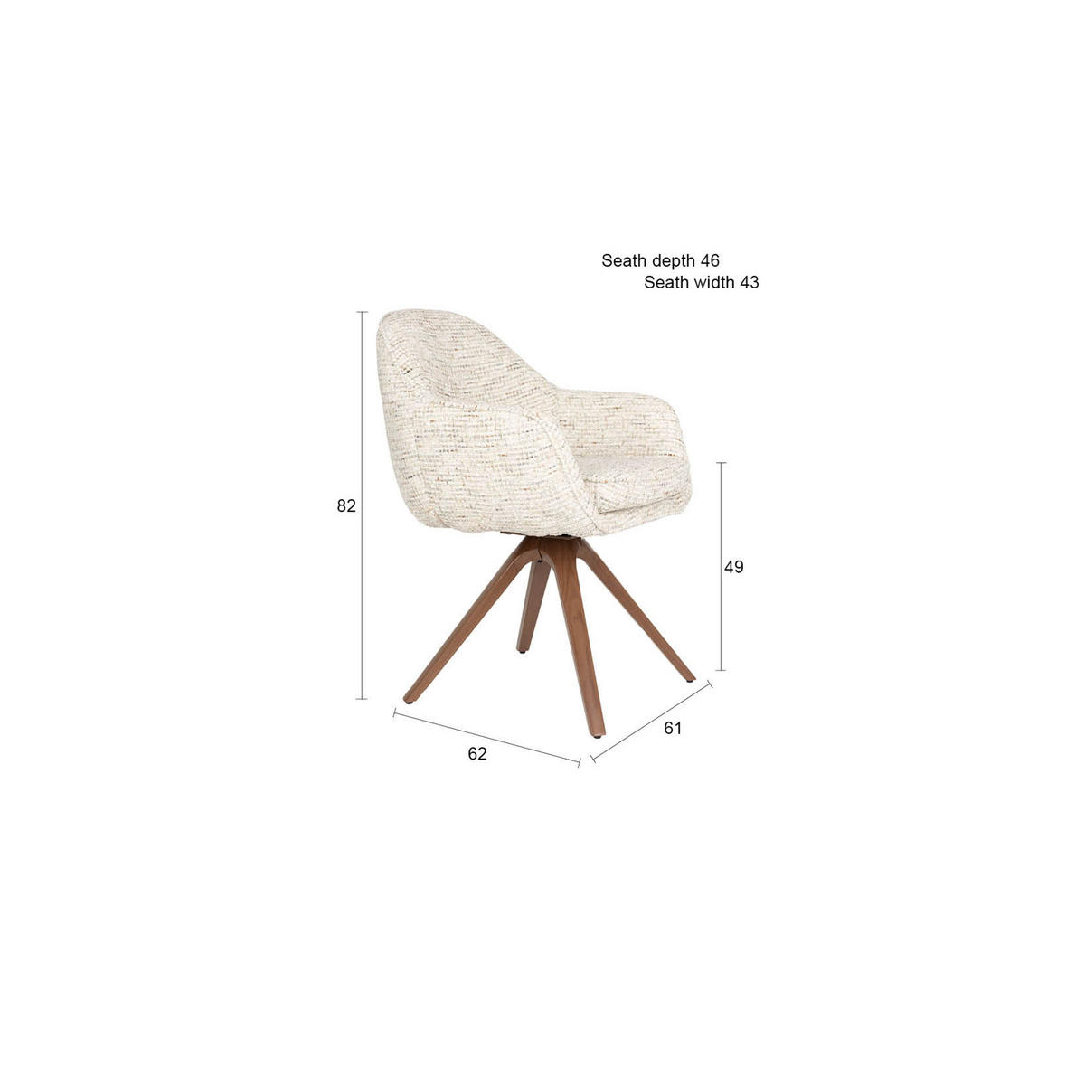 ESSZIMMERSTÜHLE Batoul Armleuning Beige - 2 er Set - Beige, Kunststoff (61/82/62cm) - Housecraft Living