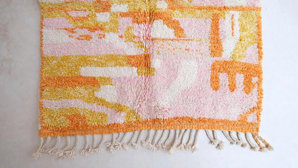 BERBERTEPPICH aus Marokko aus reiner Wolle 250x 350 cm - Orange, Naturmaterialien (250/350cm) - AFK Living