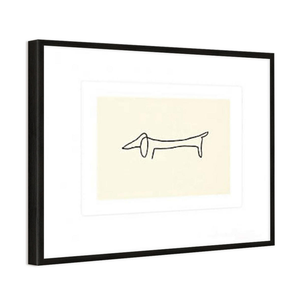 BILD gerahmt 63x53 cm Pablo Picasso „Dackel“ - Weiß, Holz (63/53cm) - artissimo