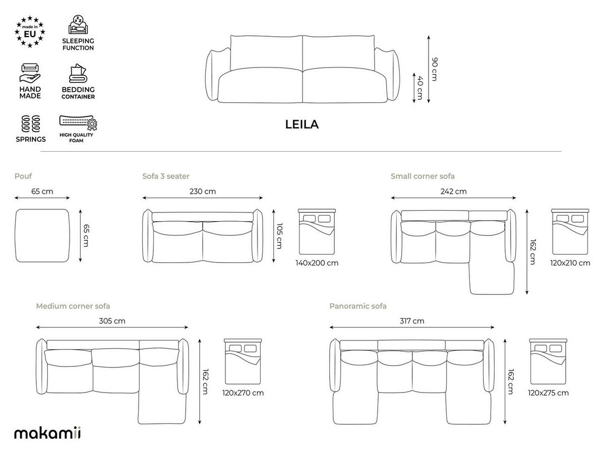 POUF Strukturstoff Grau - Dunkelgrau/Schwarz, Holzwerkstoff/Kunststoff (65/40/65cm) - Makamii