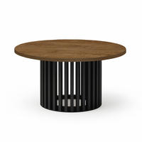 COUCHTISCH DOVER, 75 cm, minimalistisch und zeitlos, Eiche Lefkas/Schwarz - Dunkelbraun/Schwarz, Holz (40/75/40cm) - Dekori_Interiors