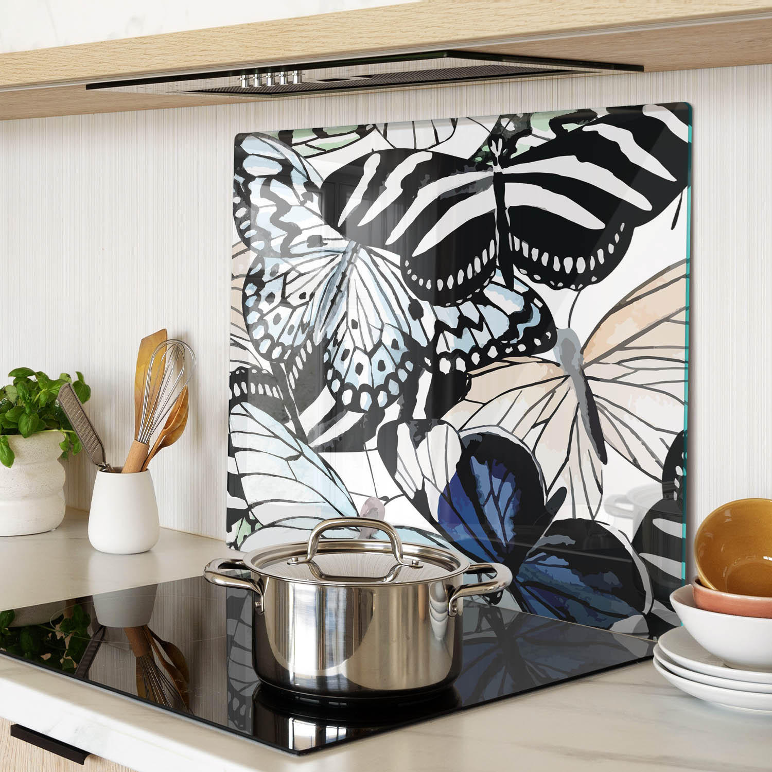GLASPLATTE 60x52 cm Schmetterlingsblume - Braun, Glas (60/0.4/52cm) - TULUP