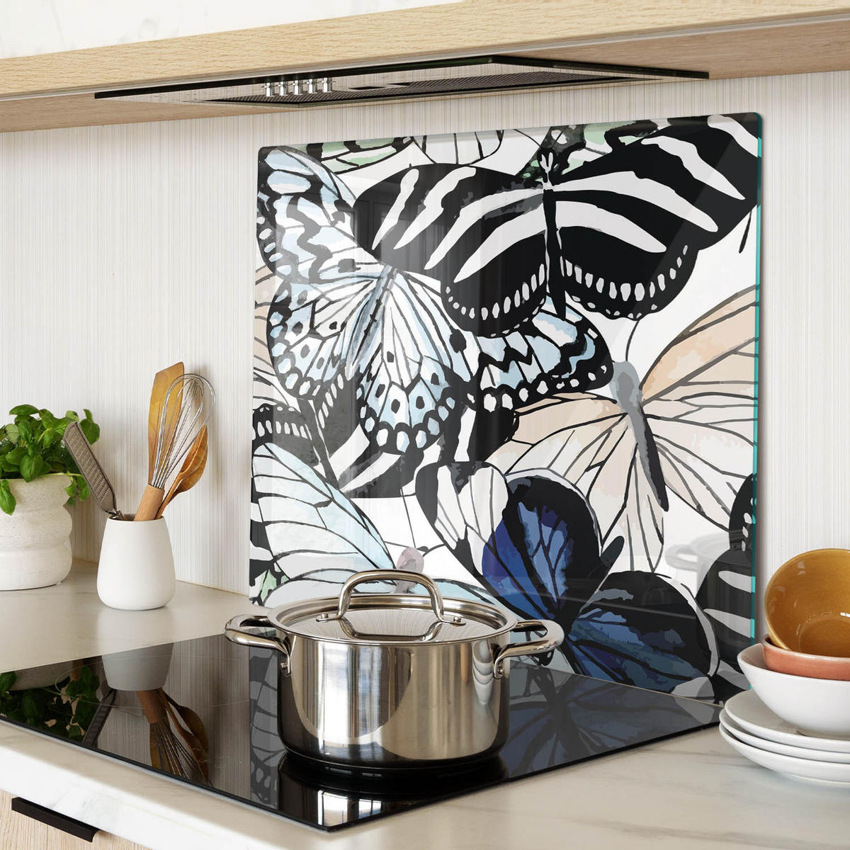 GLASPLATTE 60x52 cm Schmetterlingsblume - Braun, Glas (60/0.4/52cm) - TULUP