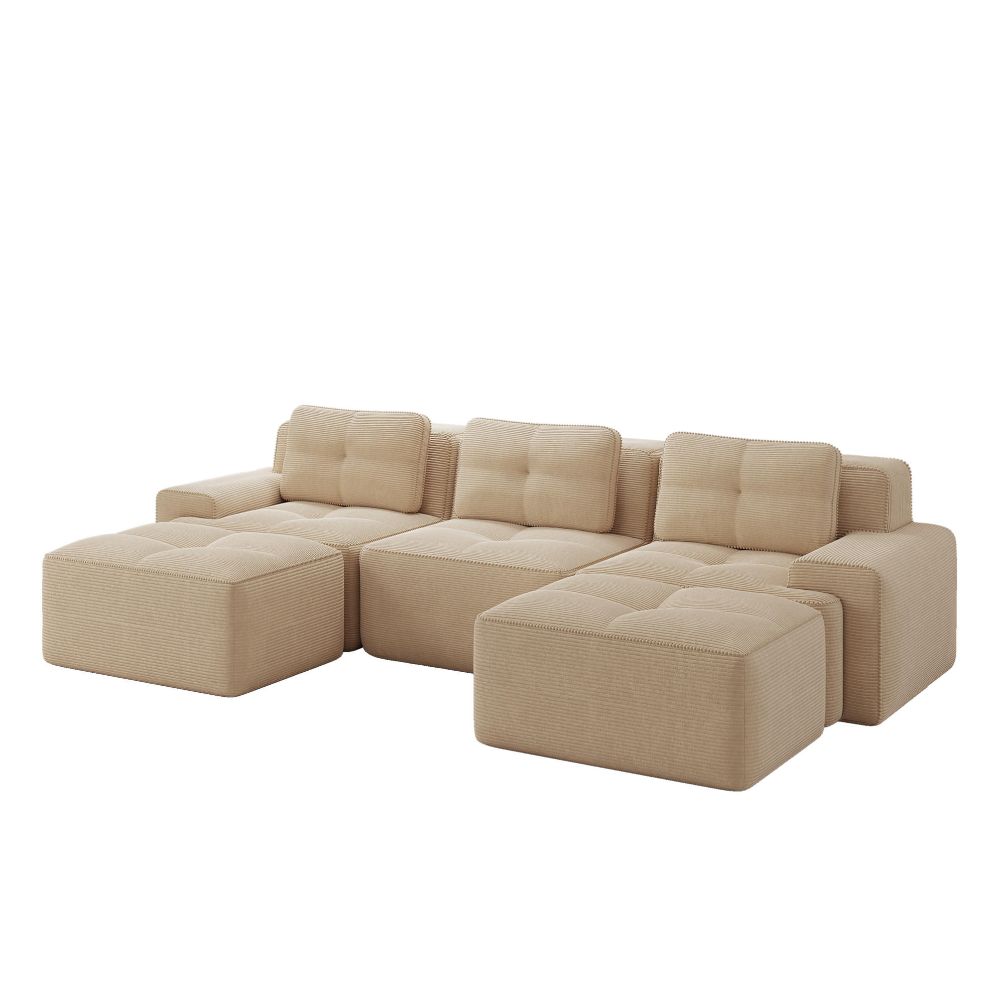 Flora Grace Wohnlandschaft Beige 177x69x293 cm