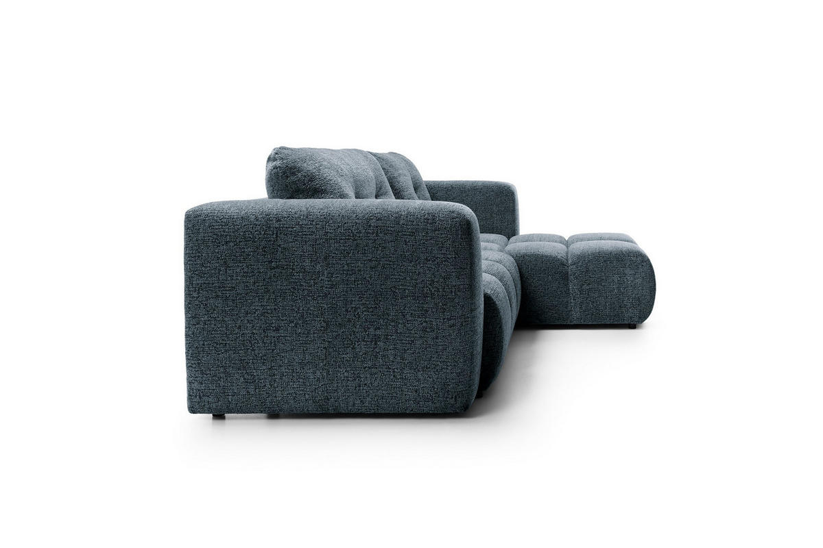 ECKSOFA ARTE 02 Dunkelblau Chenille mit Schlaffunktion - Dunkelblau, Holz (273/176cm) - MASSENO