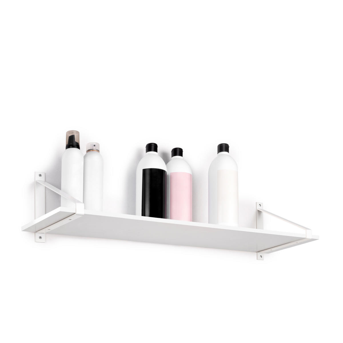 TRÄGER-SET für Regale in Holz Shelf mit dreieckiger Form, Stahl, Weiß - Weiß, Metall (22.5/3/22cm) - EMUCA