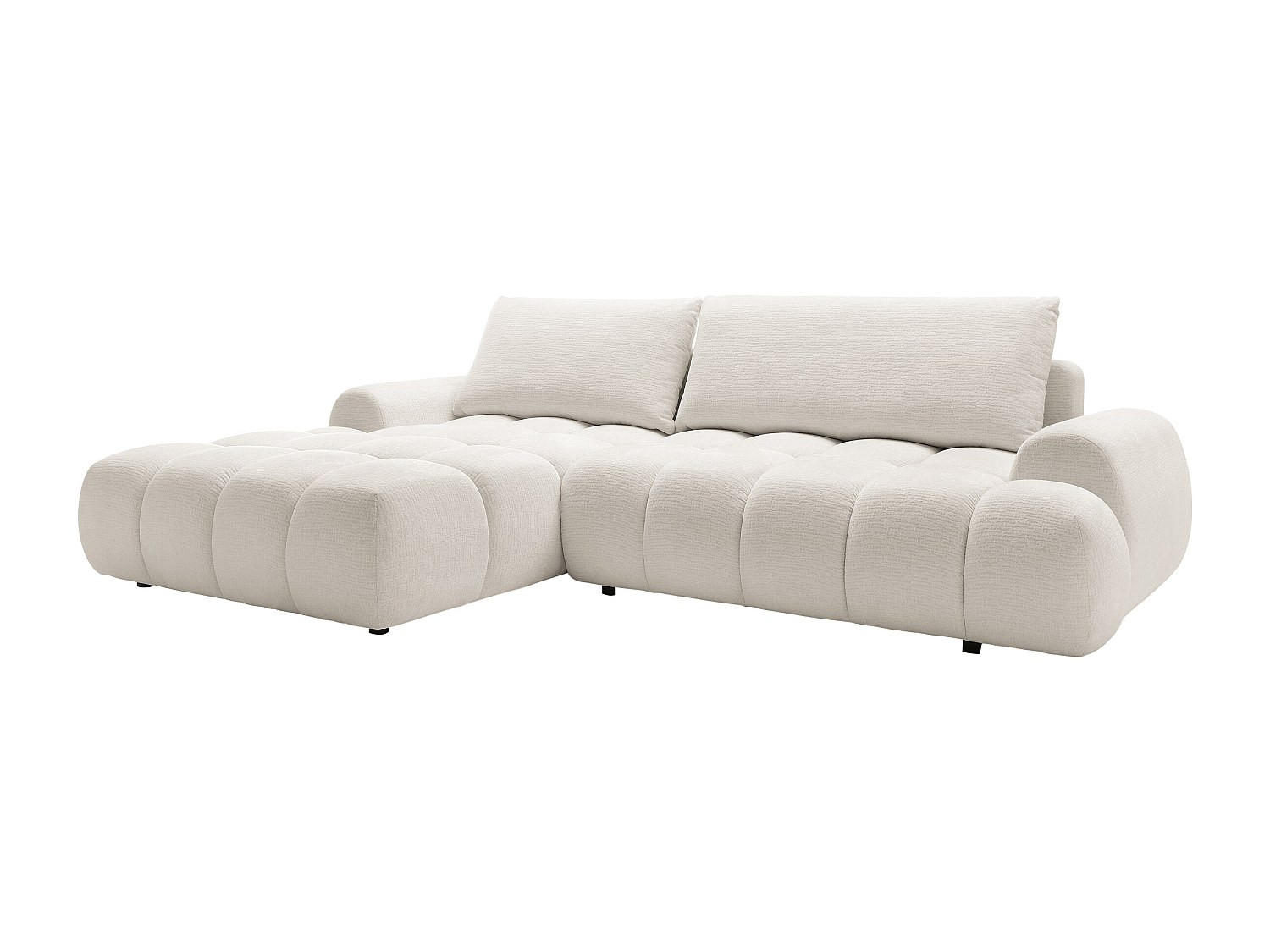 ECKSOFA mit Schlaffunktion - Ecke links - Chenille - Beige - FARNETA - Beige, Textil (280/177cm) - Vente-Unique