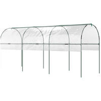 GEWÄCHSHAUS aus Edelstahl 400x123x171 cm in Transparent mit Erdspießen - Transparent, Metall (123/171/400cm) - Modfu
