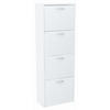 SCHUHSCHRANK 4S Weiß 50/28/152 cm - Weiß, Holzwerkstoff (50/152/28cm) - Matkam Möbel