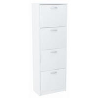 SCHUHSCHRANK 4S Weiß 50/28/152 cm - Weiß, Holzwerkstoff (50/152/28cm) - Matkam Möbel