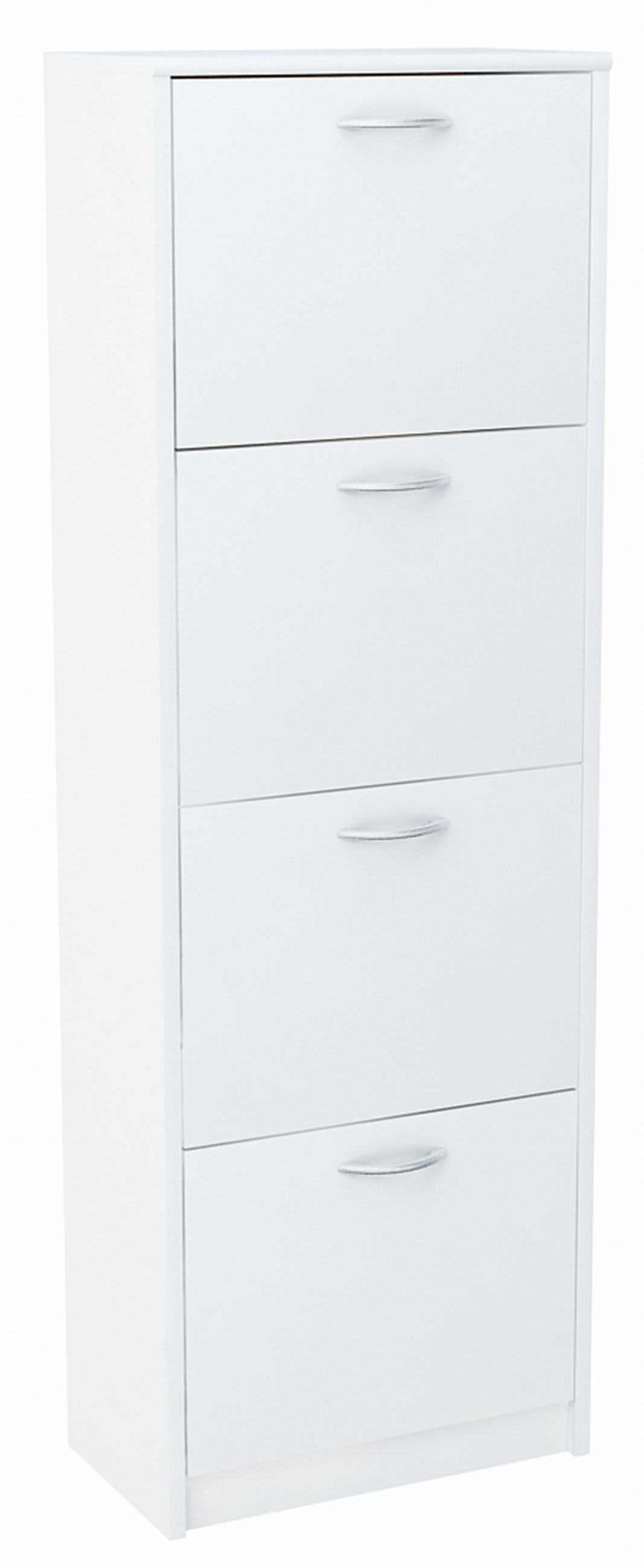 SCHUHSCHRANK 4S Weiß 50/28/152 cm - Weiß, Holzwerkstoff (50/152/28cm) - Matkam Möbel