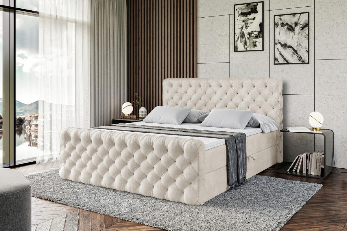 BOXBETT BOXI8-Z - 180x200 cm - H3 - Ecru - Ecru, Holzwerkstoff (180/200cm) - ALTDECOR