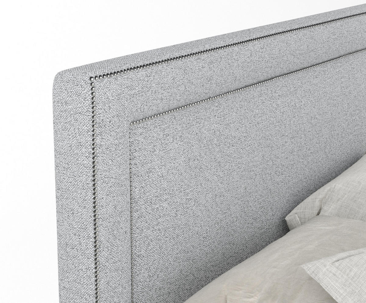 BOXSPRINGBETT Luxora Hellgrau 200/200 cm - Hellgrau/Schwarz, Holz/Holzwerkstoff (200/200cm) - Maison de Reve