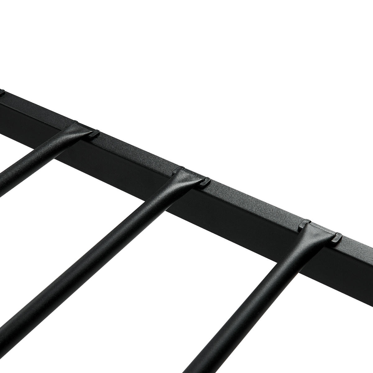 BETT mit Lattenrost 90x200 cm Schwarz Battut - Schwarz, Metall (90/200cm) - Beliani