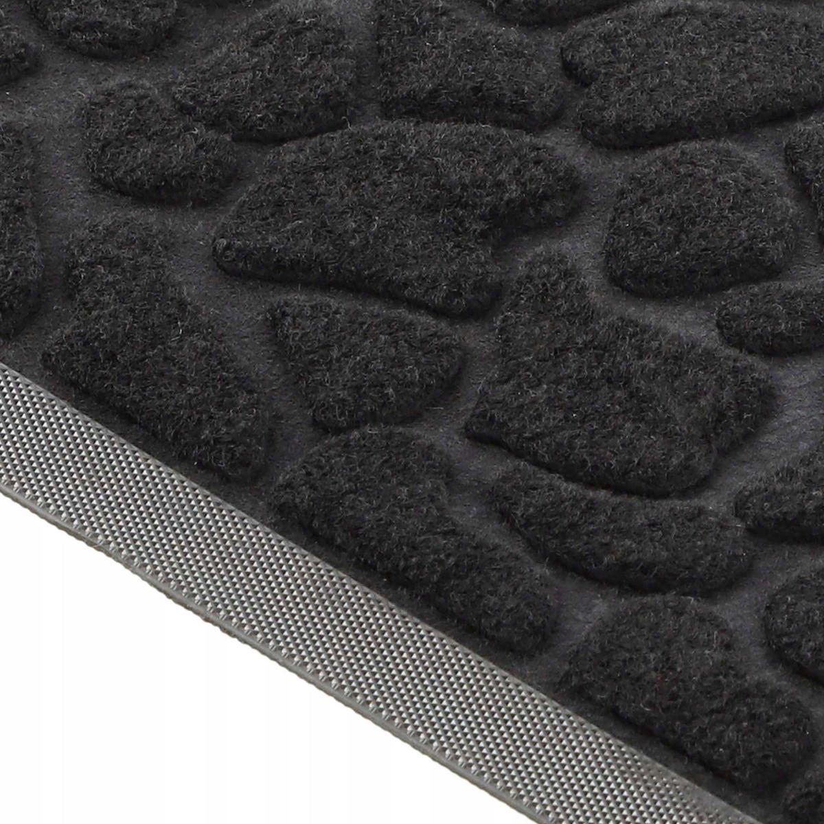 FUSSMATTE 60 x 40 cm, halbrund - Schwarz, Kunststoff (60/40cm) - KADAX