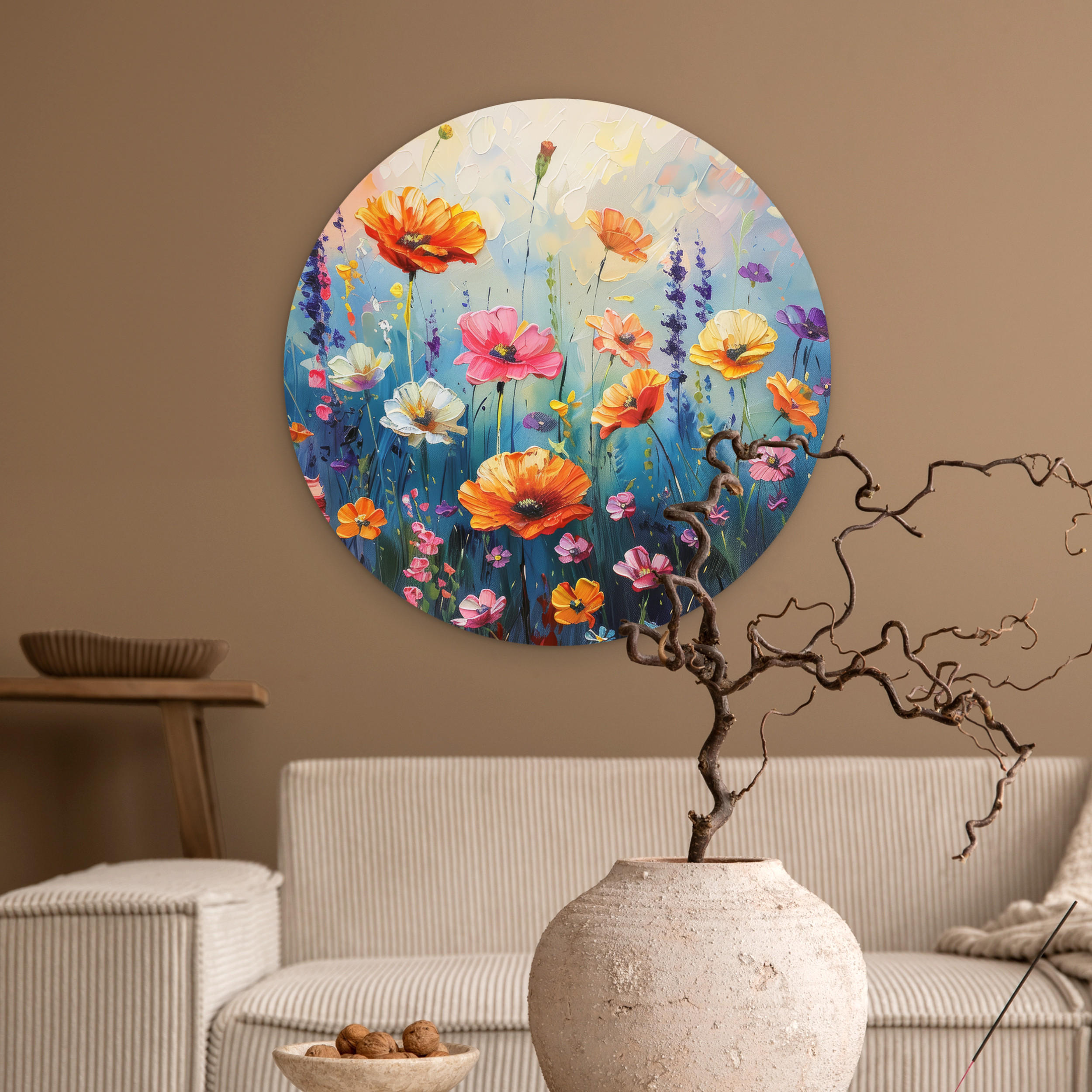 WANDBILD Blumen - Natur - Aquarell - Kunst 60x60 cm - Multicolor, Kunststoff (60/60cm) - MuchoWow