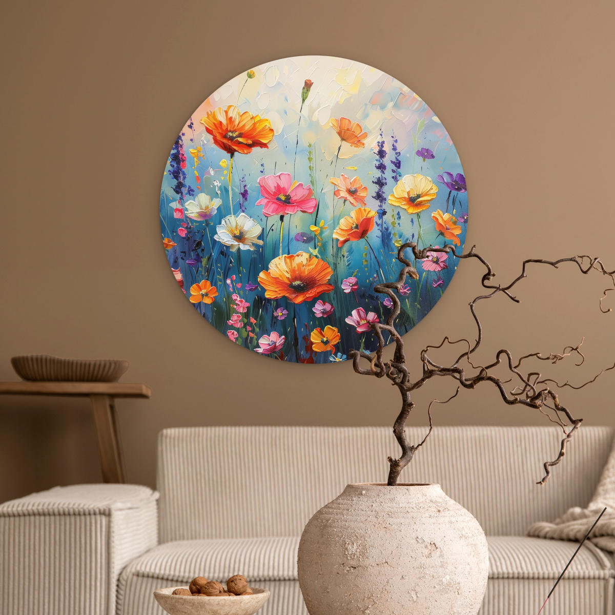 WANDBILD Blumen - Natur - Aquarell - Kunst 60x60 cm - Multicolor, Kunststoff (60/60cm) - MuchoWow
