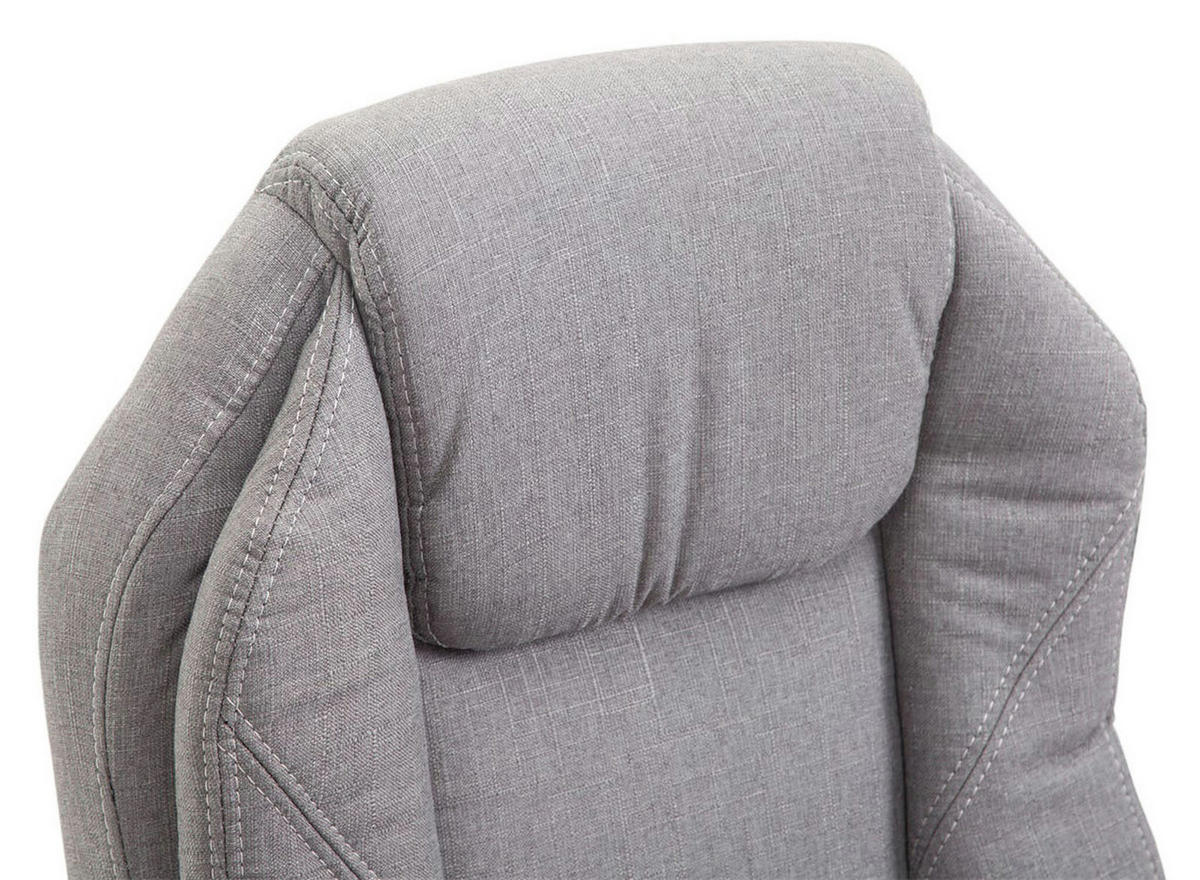 BÜROSTUHL Castan, Stoff Grau - Grau, Textil/Metall (67/124/64cm) - TPFLiving