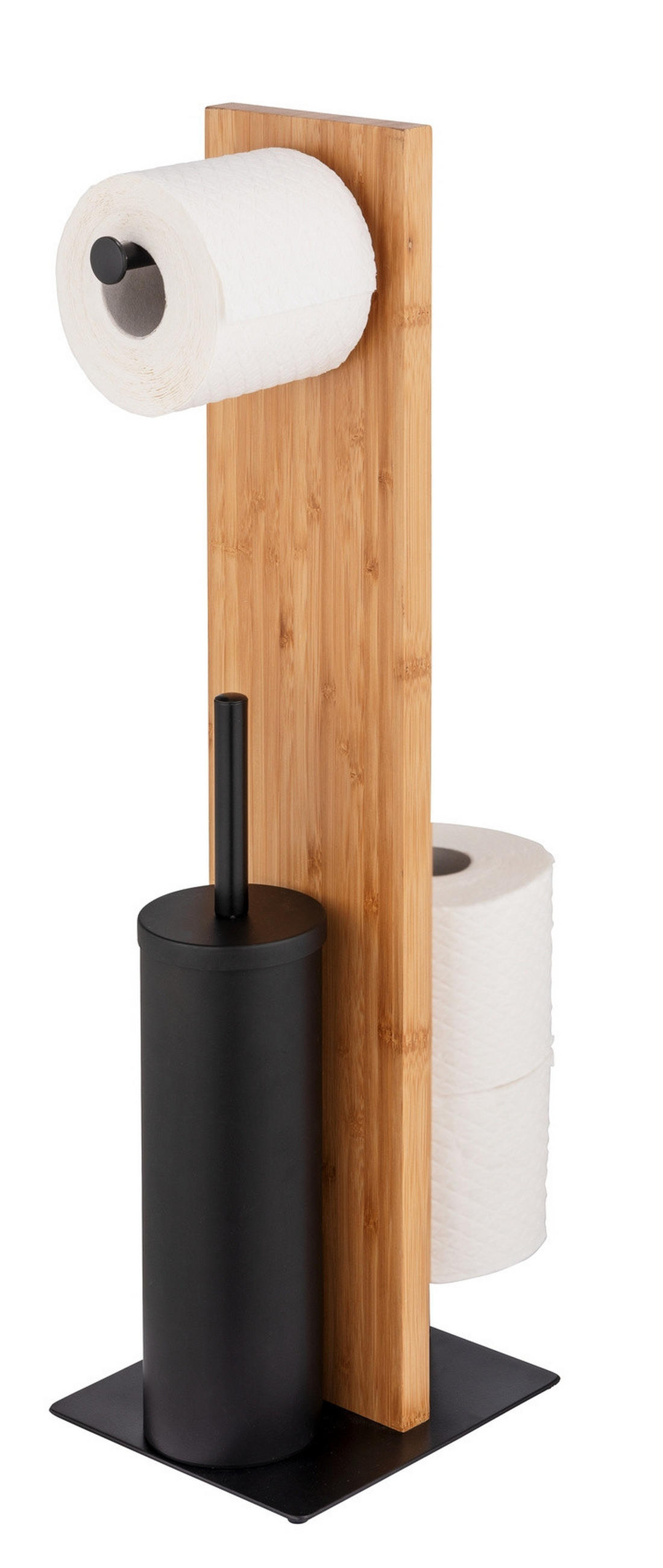 TOILETTENPAPIERSTÄNDER mit Ersatzrollenhalter Lesina 18/18/69 cm - Multicolor, Naturmaterialen (18/69/18cm) - Wenko