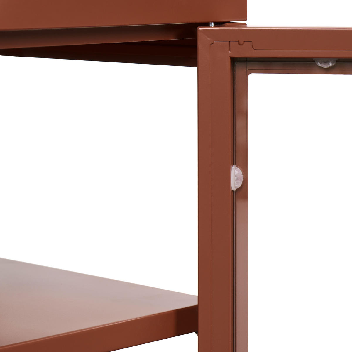 SIDEBOARD mit Glastüren Metall 115 cm Goldbraun Newport - Goldfarben, Metall (115/64/35cm) - Beliani