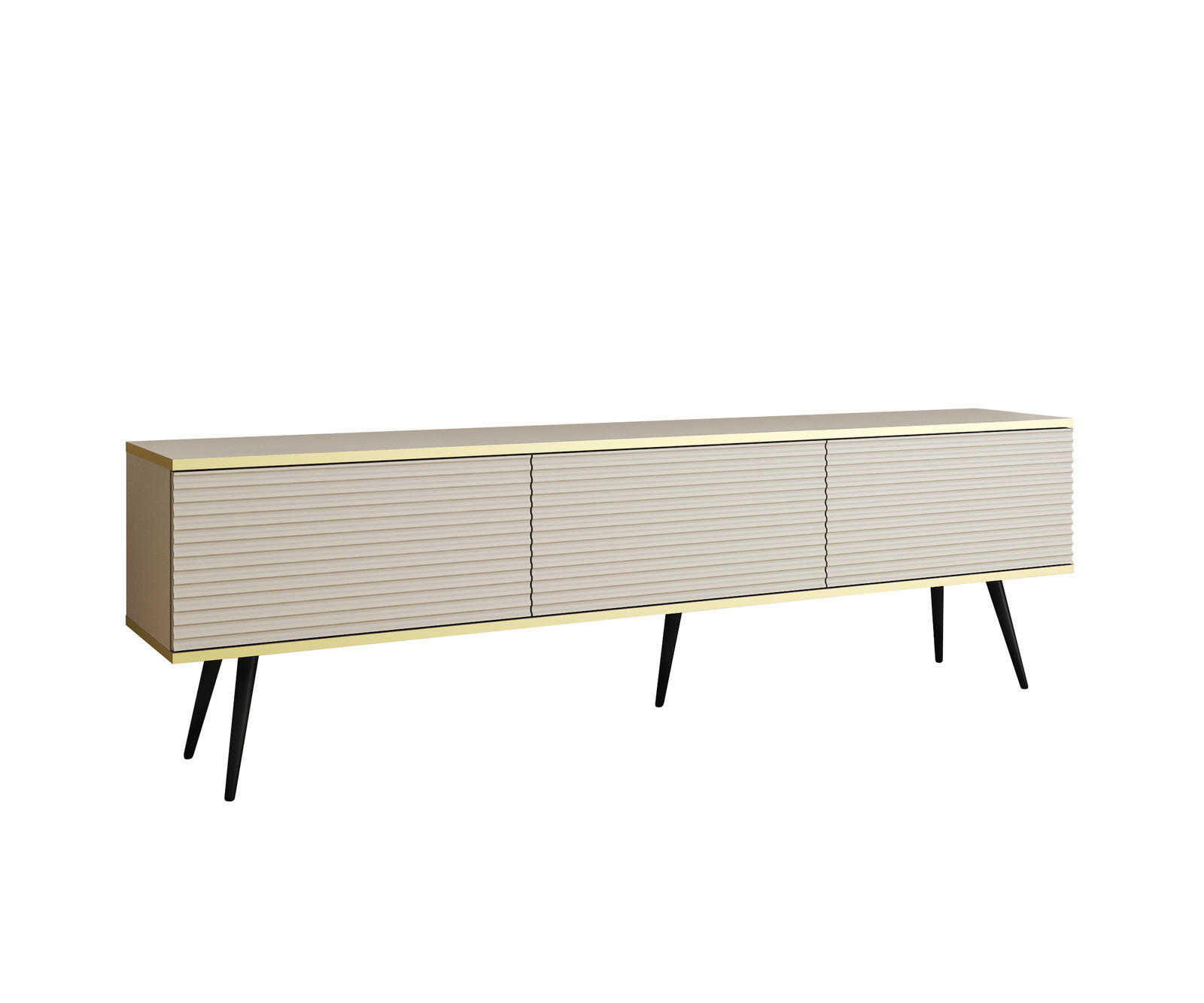 Ravio Tv-Board Beige, Schwarz 175x53x32 cm