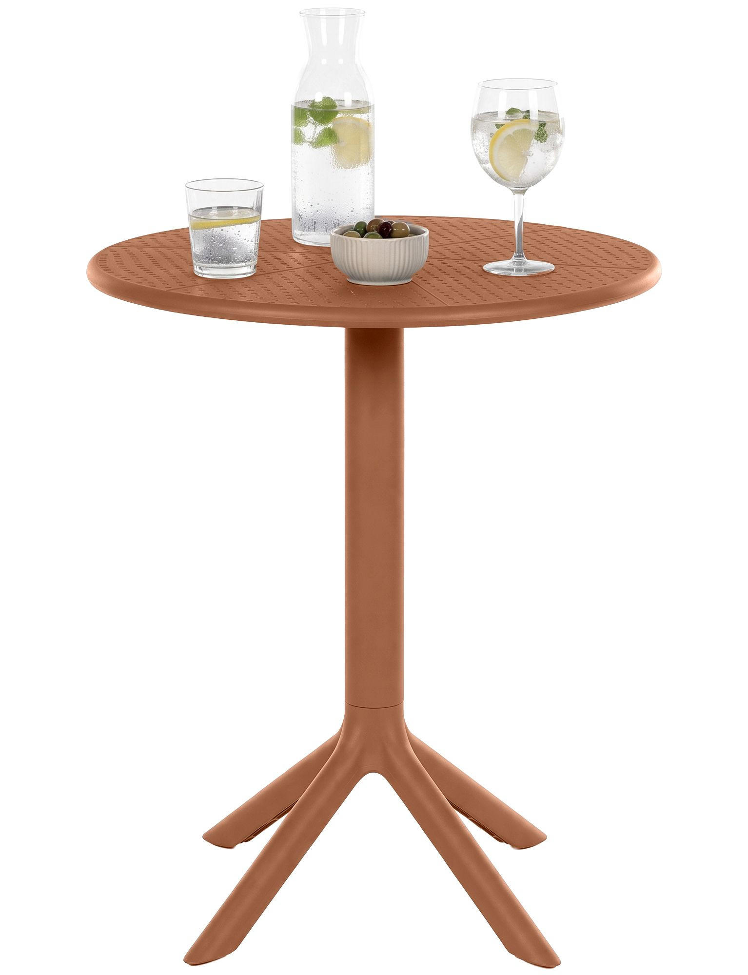 GARTENTISCH rund Ø60 cm Kunststoff Terracotta - Terracotta, Kunststoff (60/60/76cm) - CLP