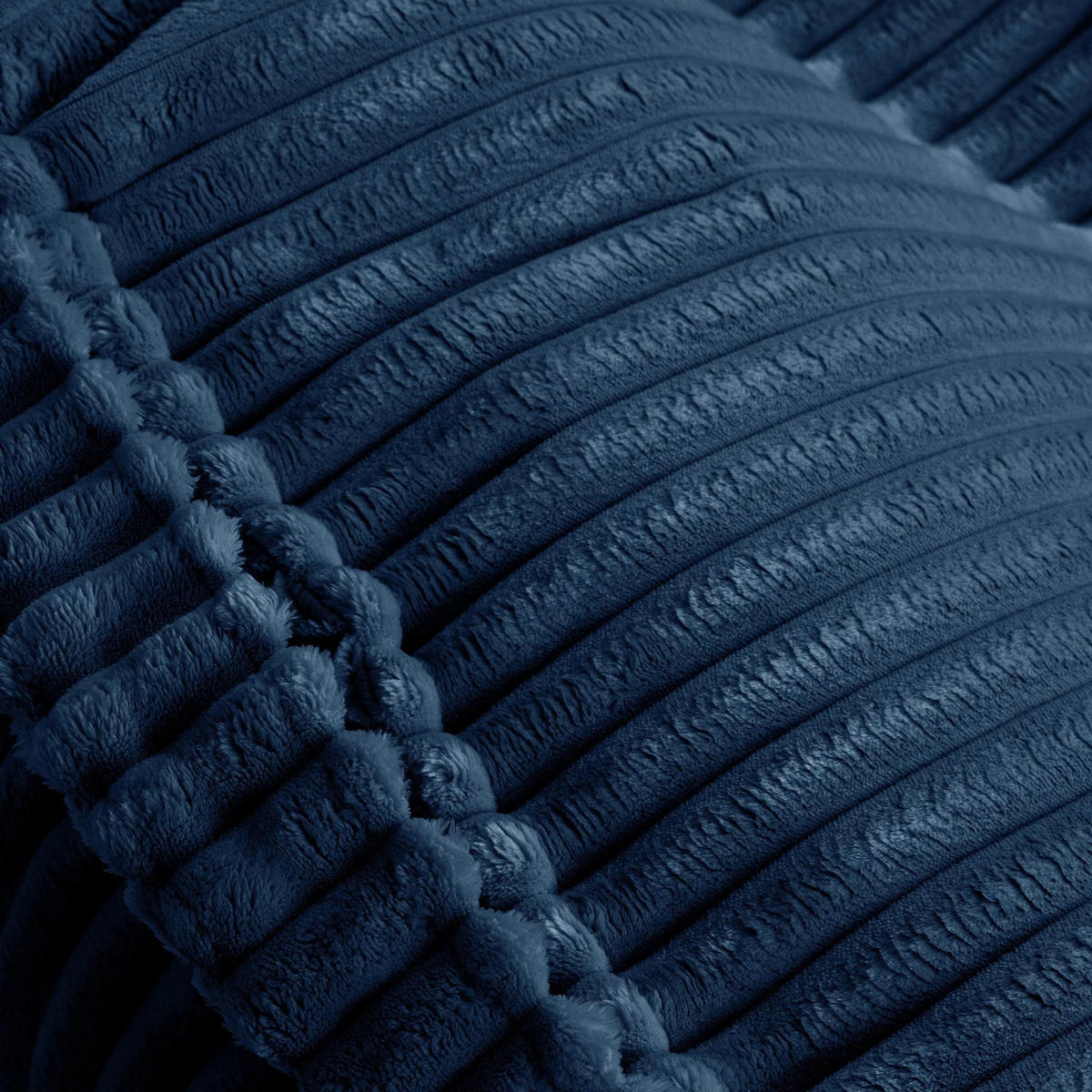 KINDERSESSEL modular 3-in-1 ausklappbar aus Plüschcord in Mitternachtsblau - Blau, Textil (100/80/80cm) - MeowBaby