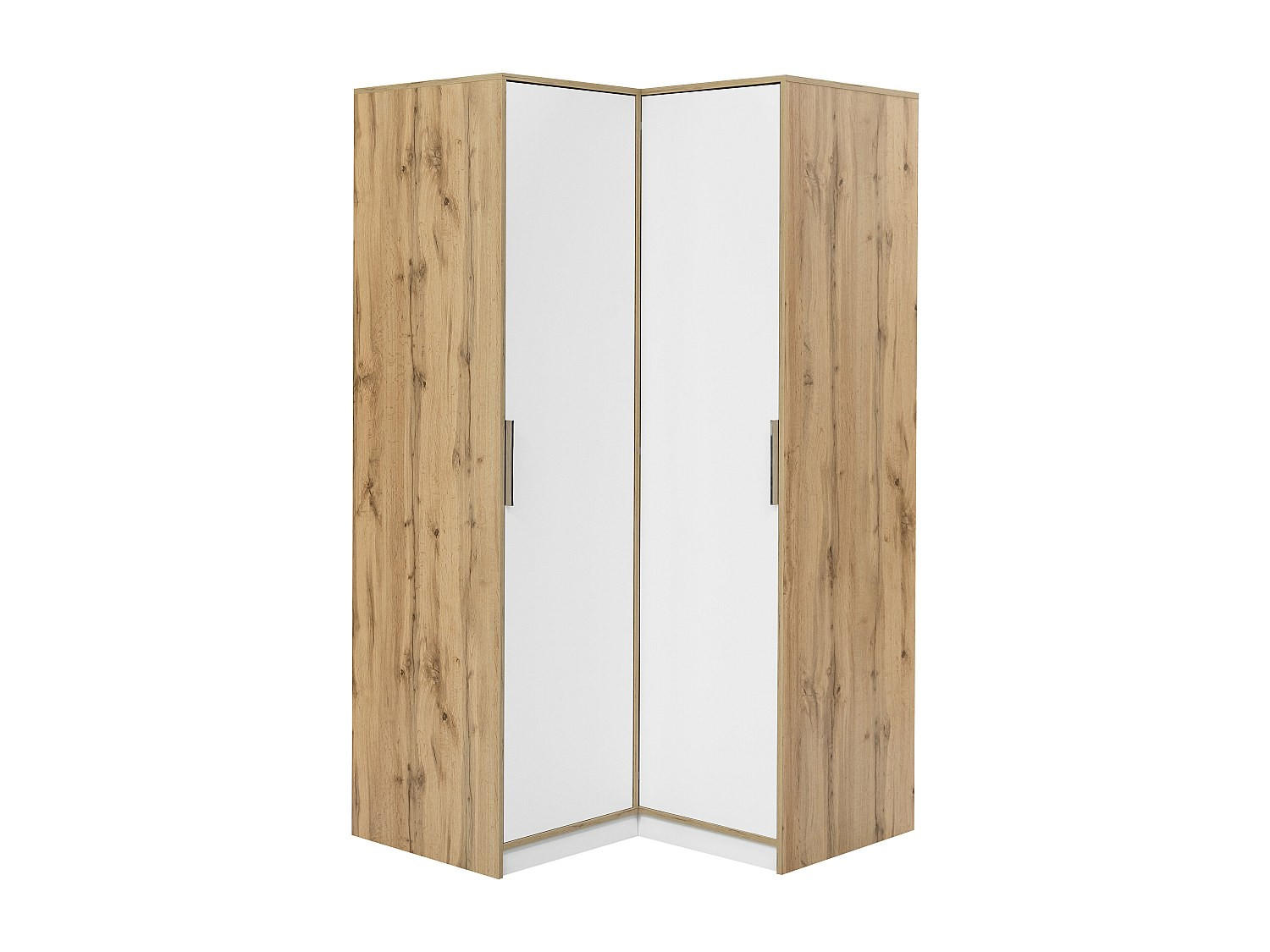 KLEIDERSCHRANK - 106 cm x 58 cm - Holz, Platte - Naturfarben Hell, Weiß - LAMIKI - Naturfarben/Weiß, Holz (106/200/58cm) - Vente-Unique