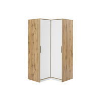 KLEIDERSCHRANK - 106 cm x 58 cm - Holz, Platte - Naturfarben Hell, Weiß - LAMIKI - Naturfarben/Weiß, Holz (106/200/58cm) - Vente-Unique