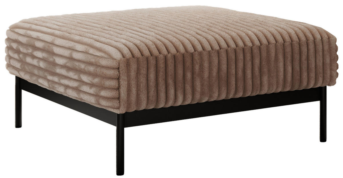 SCHLAFSOFA SALENTO Braun Cord - Schwarz/Braun, Textil/Metall (221/82/193cm) - MKS
