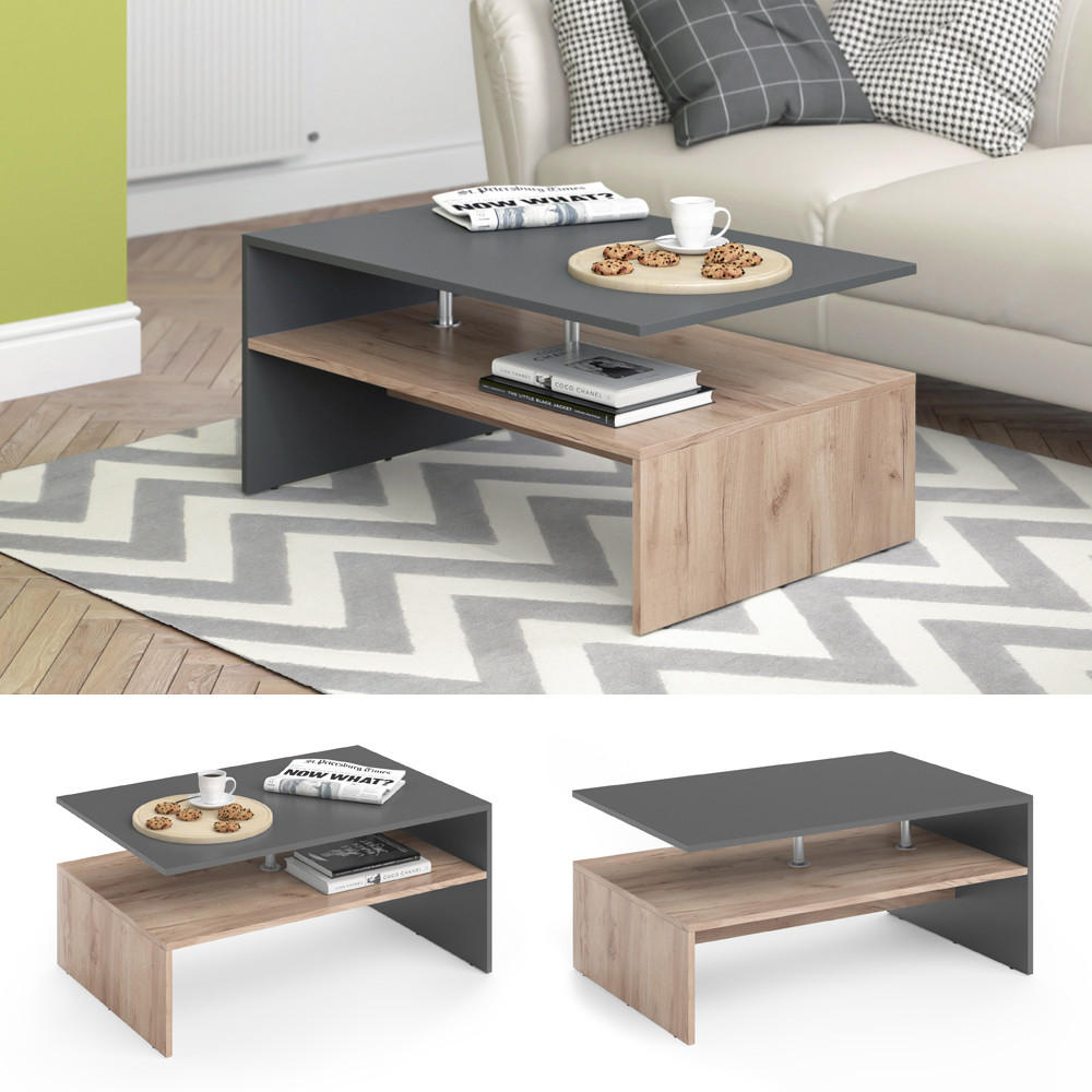 COUCHTISCH Amato Anthrazit/Sandeiche 90 x 60 cm - Anthrazit/Sonoma Eiche, Holzwerkstoff (60/90/42cm) - Vicco