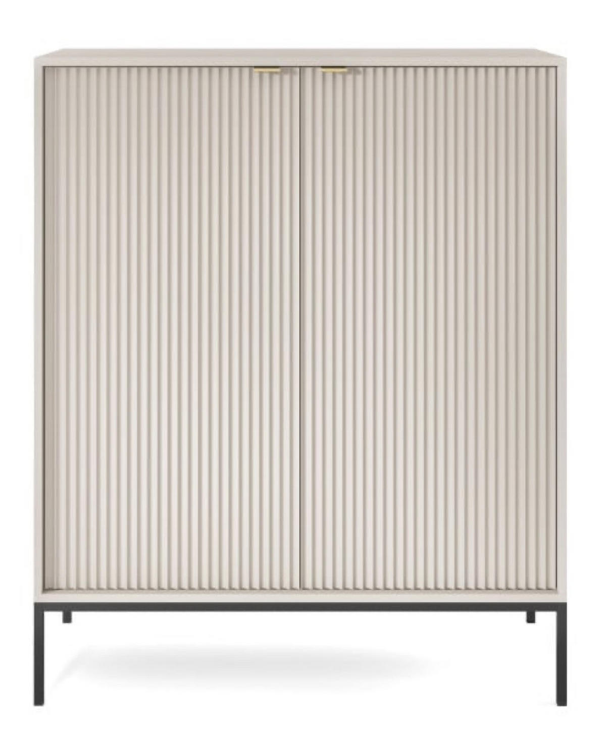 KOMMODE Kaschmir NEW K104 Gerillt Schwarz - Ecru, Holzwerkstoff (104/125/39cm) - Sepro Meble