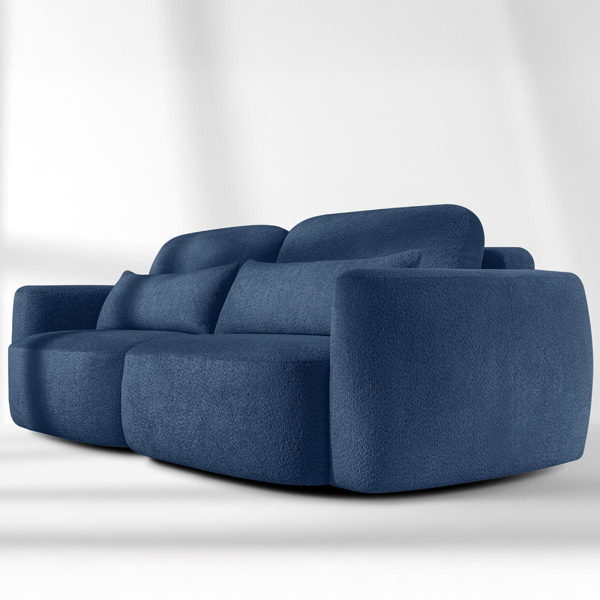 SOFA 3 ELOSA - Dunkelblau, Holz/Textil (245/85/115cm) - KONSIMO®