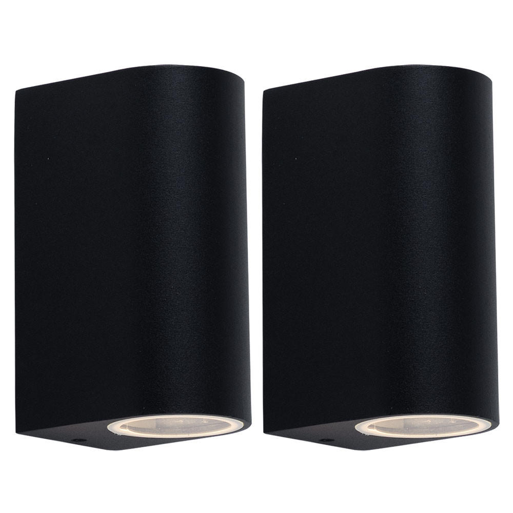 LED AUSSEN-WANDLEUCHTE Aluminium Schwarz 2er Set - Schwarz, Metall (6.8/15/9.2cm)